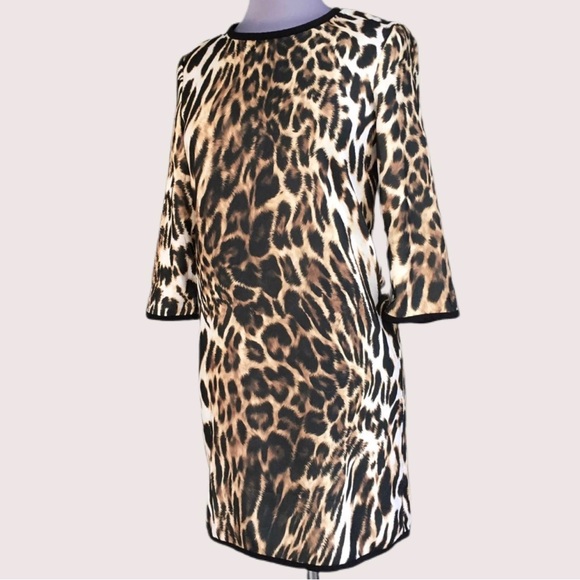 MNG Leopard Long Sleeve Sheath Dress -Size S - Picture 12 of 12